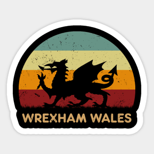 Retro Sunset - Wrexham Wales Sticker